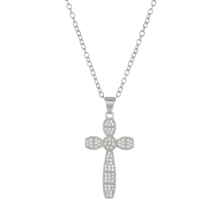 Micro Inlaid Zircon Cross Creative Personality Virgin Female Necklaces