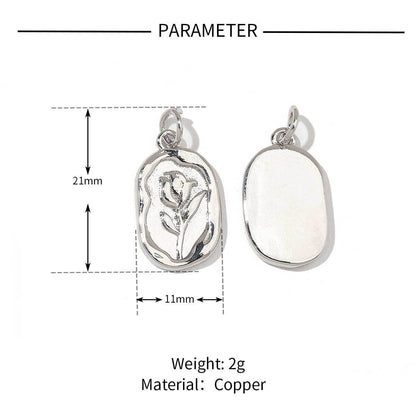 Rose Female Eternal Butterfly Real Gold Copper Pendants