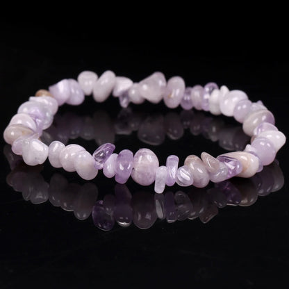 Natural Gravel Amethyst Elastic String Stretchable Bracelets