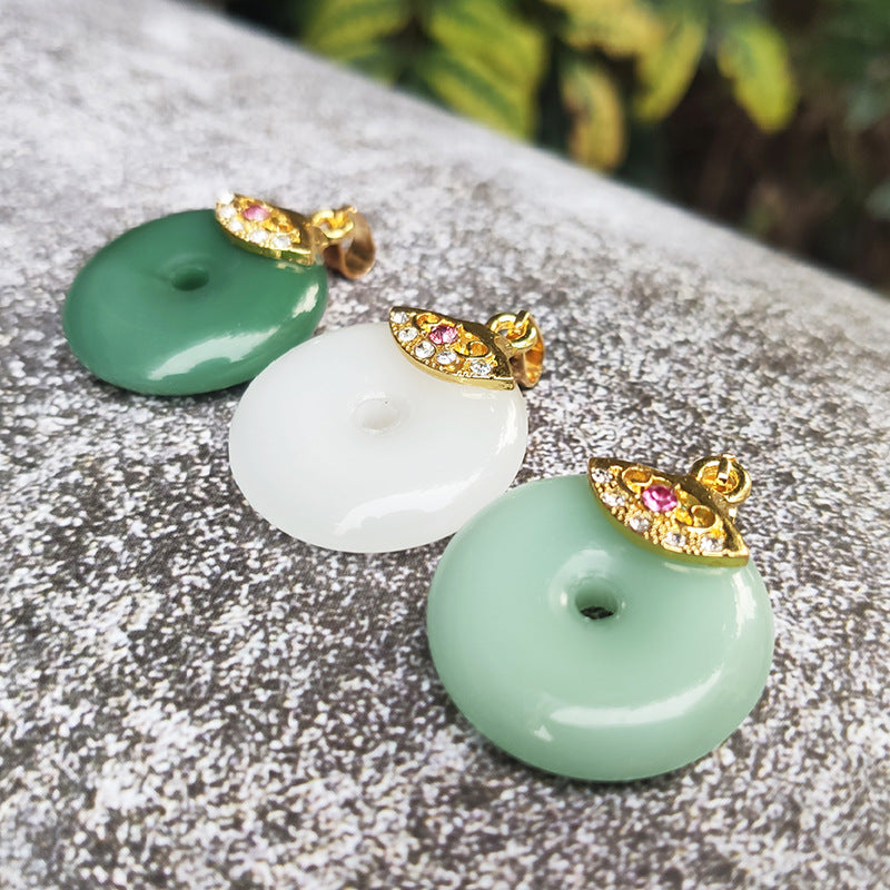 Women's & Men's Imitation Jade Ethnic Style Couple Sweater Pendants