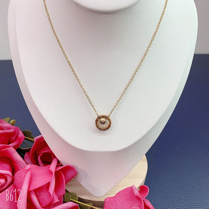 Women's Gold Titanium Steel For Trendy Simple Temperamental Necklaces