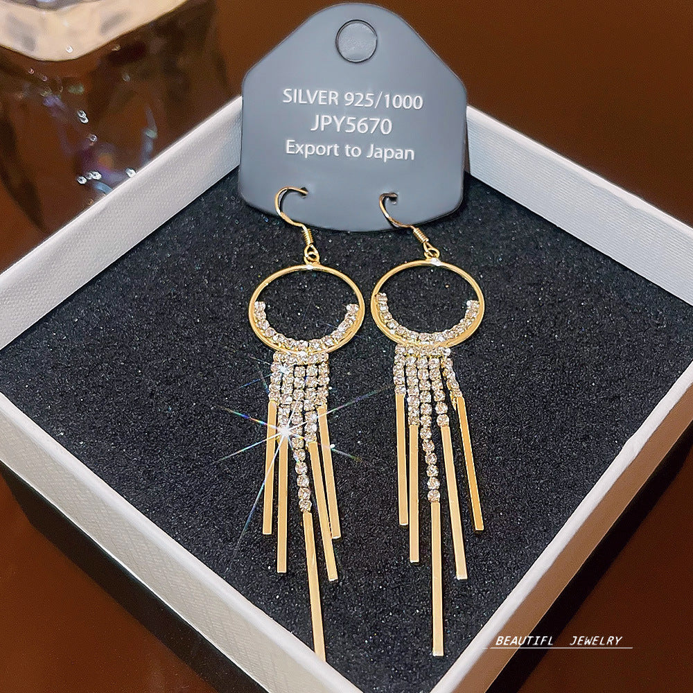 Women's Zircon Tassel High-grade Light Luxury Delicate Earrings