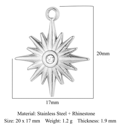 Titanium Steel Sun Ornament Accessories Star Pendants