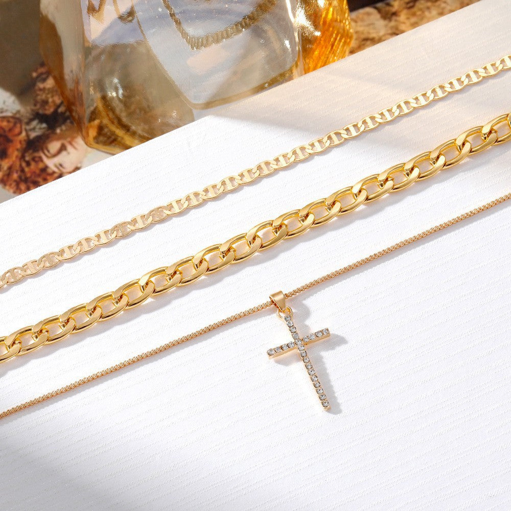 Affordable Luxury Fashion Cross Niche Personality Twin Pendants