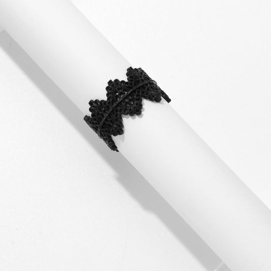 Women's Lace Hollow Metal Open-end For High Sense Rings