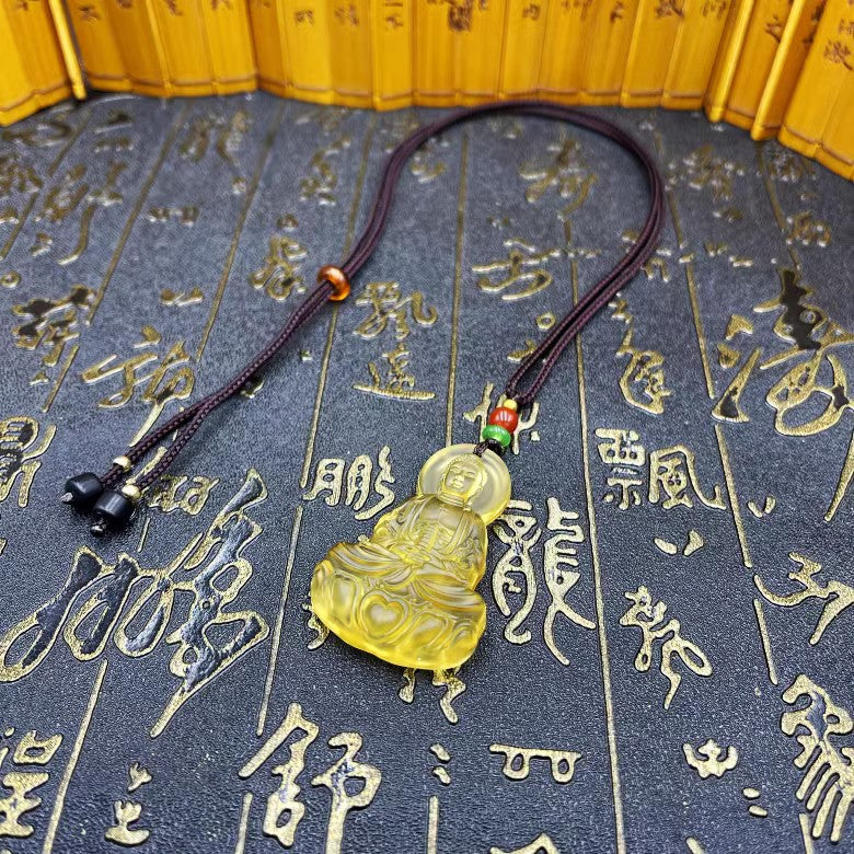 Women's & Men's Three-dimensional Ball Bead Chain Blue Buddha Pendants