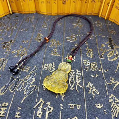 Women's & Men's Three-dimensional Ball Bead Chain Blue Buddha Pendants