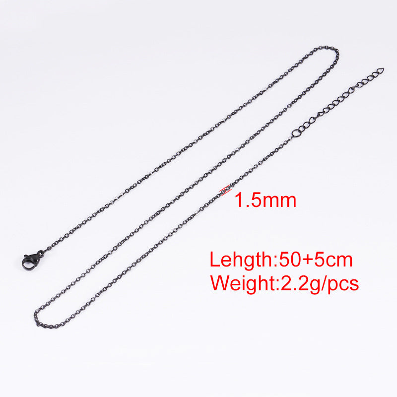 Plating Stainless Steel Chain Black Square Necklaces