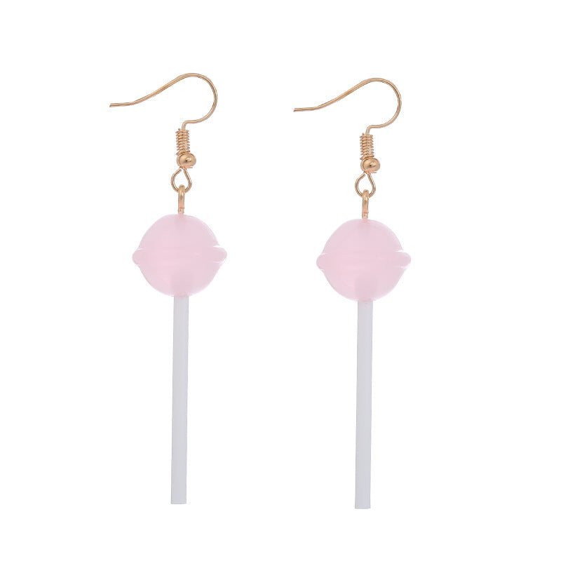 Love Lollipop Sweet Cute Heart Candy Earrings