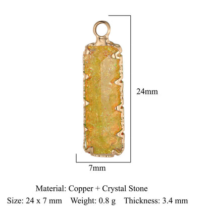 Rectangle Copper Glass Crystal Shuttle Eyes Pendants