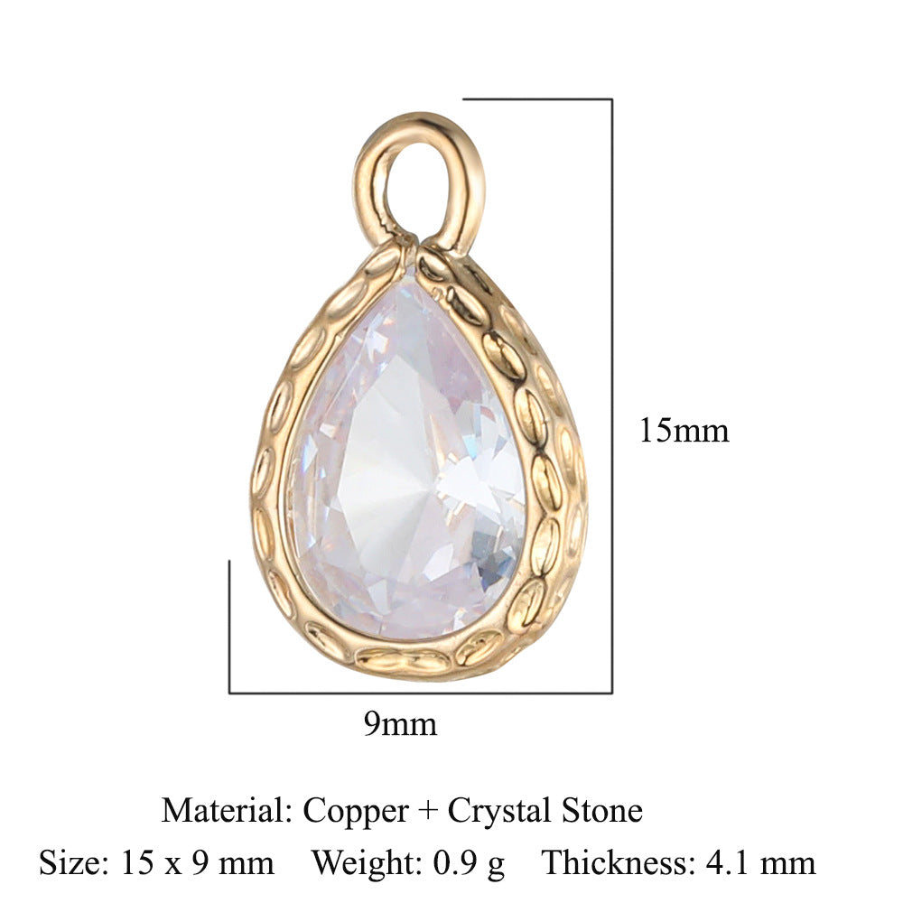 Copper Glass Crystal Geometric Round Ornament Pendants