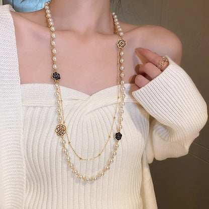 Pearl Tassel Fashion Sweater Chain Temperamental Necklaces