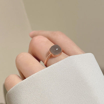 Simple Zircon Opening Adjustable Index Finger Light Rings