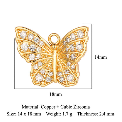 Copper Zircon Flower Angel Ornament Accessories Pendants