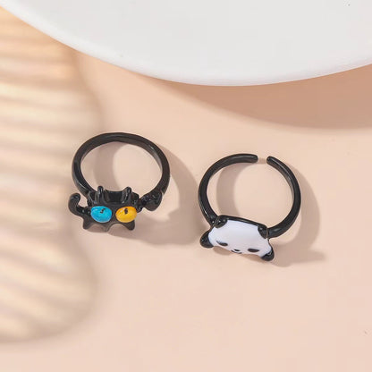 Childlike Cute Panda Alloy Personalized Niche Design Rings