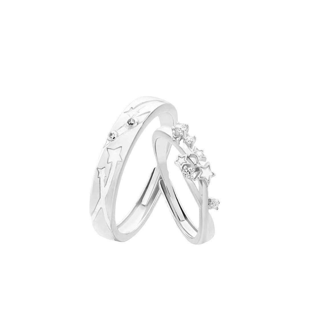 Star Drop Night Couple Luminous Design High Rings