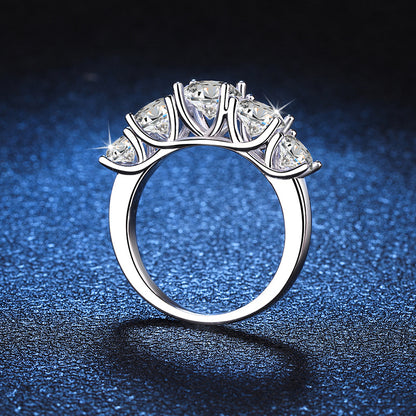 Women's Sterling Sier Color Moissanite Stackable High-grade Rings