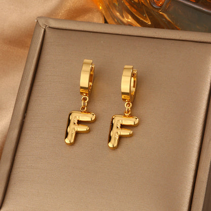 English Letter Ear Clip High Sense Earrings