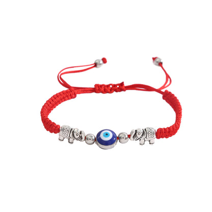 Women's Eye Palm Blue Red Rope Braid Bracelets