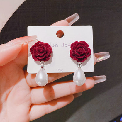 Flower Pearl Shell Style High Sense Earrings