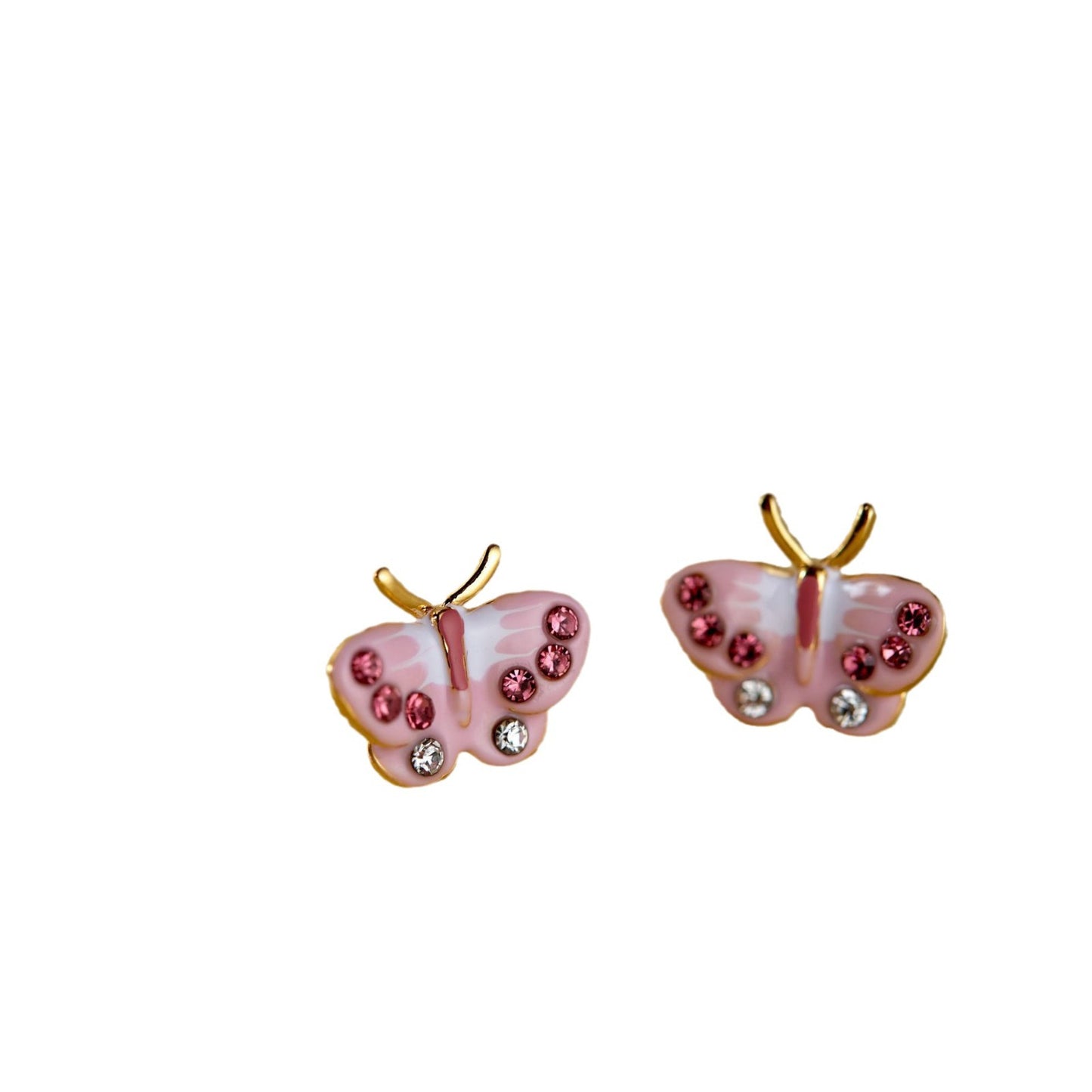 Summer Sweet Pink Small Butterfly Female Earrings