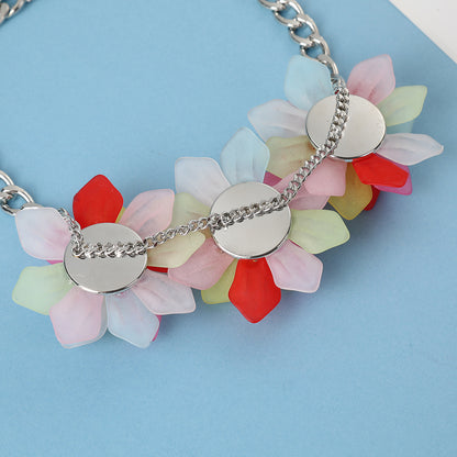 Resin Flower Pearl Heart Idyllic Minimalist Necklaces