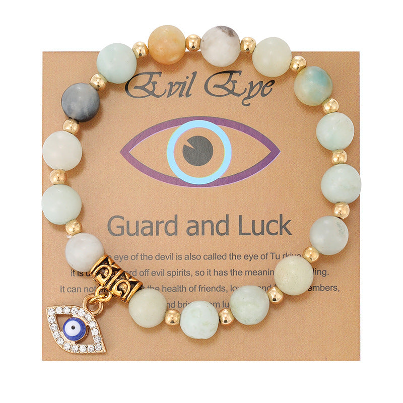 Women's Pink Zebra Stone Devil's Eye Basketball Bracelets