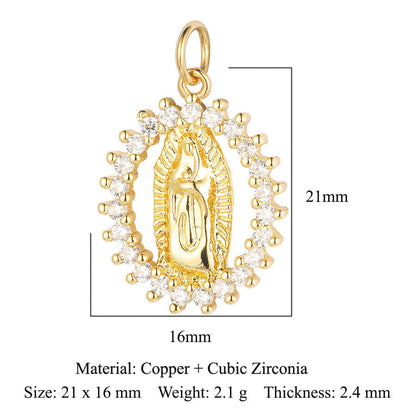 Virgin Angel Copper Zircon Cross Ornament Pendants