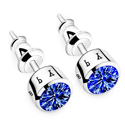 Women's & Men's Korean Style Personalized Diamond Sier Single Simple Earrings