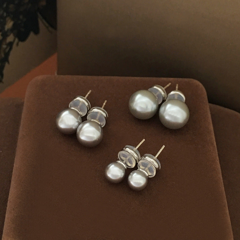 Sier Needle Highlight Imitation Pearl Simple Retro Rings