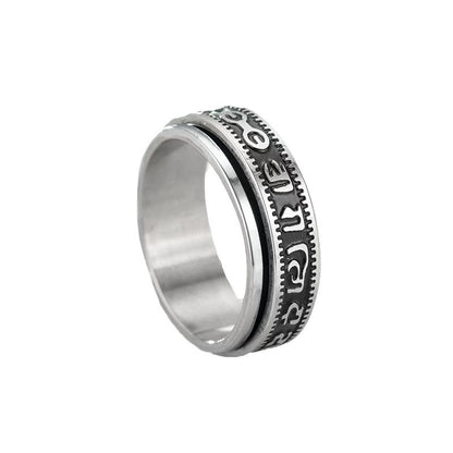 Men's Titanium Steel Couple Stainless Domineering Retro Rings