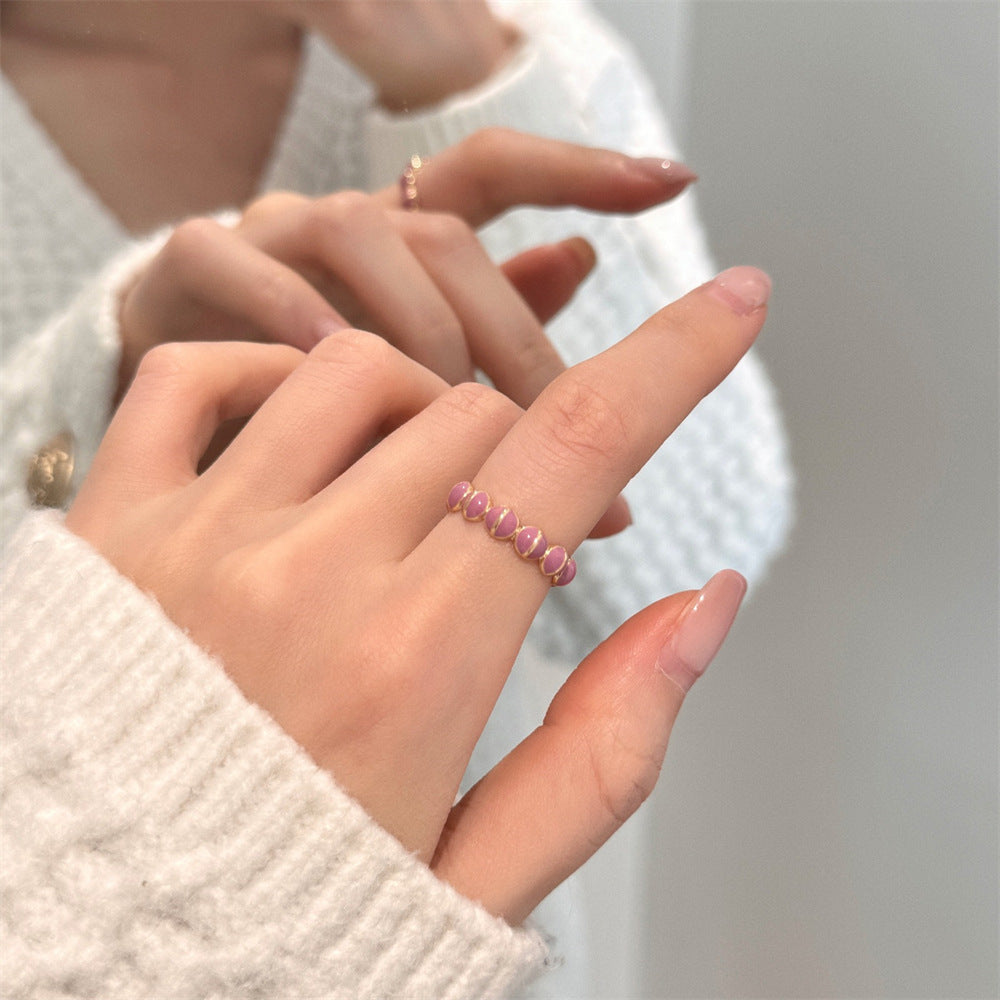 Glazed Butterfly Female Western Style Design High Sense Unique Rings