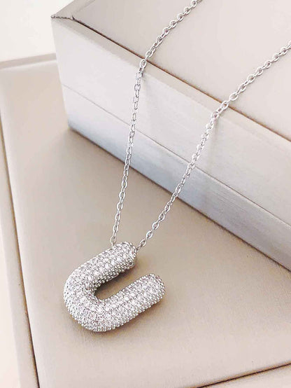 Women's Letter Hip Hop Full Zircon Exquisite Necklaces