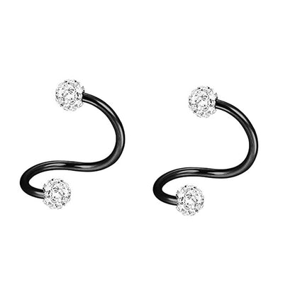 Geometric Metal Stainless Steel Rhinestone Club Earrings