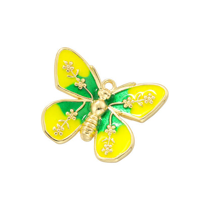 Colorful Oil Dripping Butterfly Cute Wild Two-color Pendants