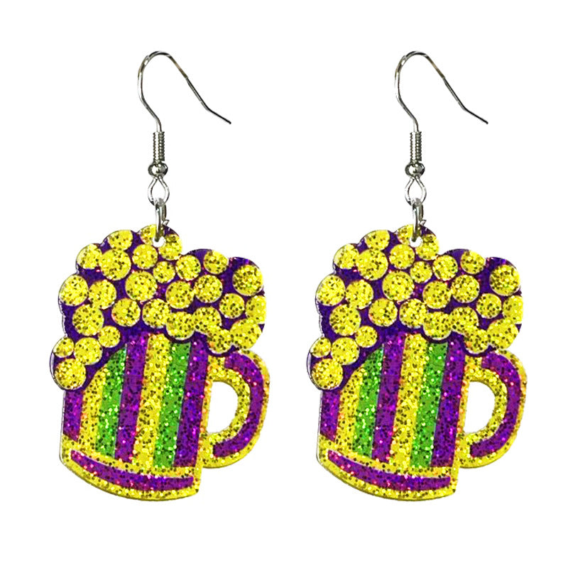 Carnival Shiny Acrylic Simple Party Parade Earrings