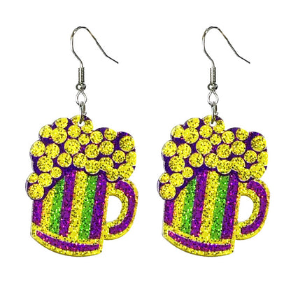 Carnival Shiny Acrylic Simple Party Parade Earrings