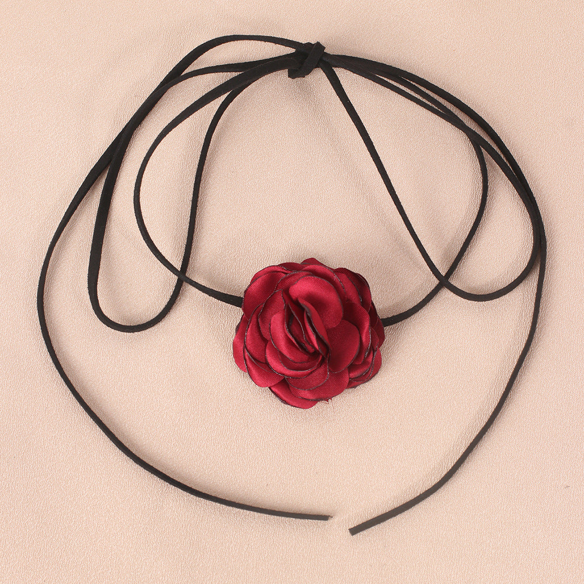 Unique Design Rose Long Lace Up Necklaces