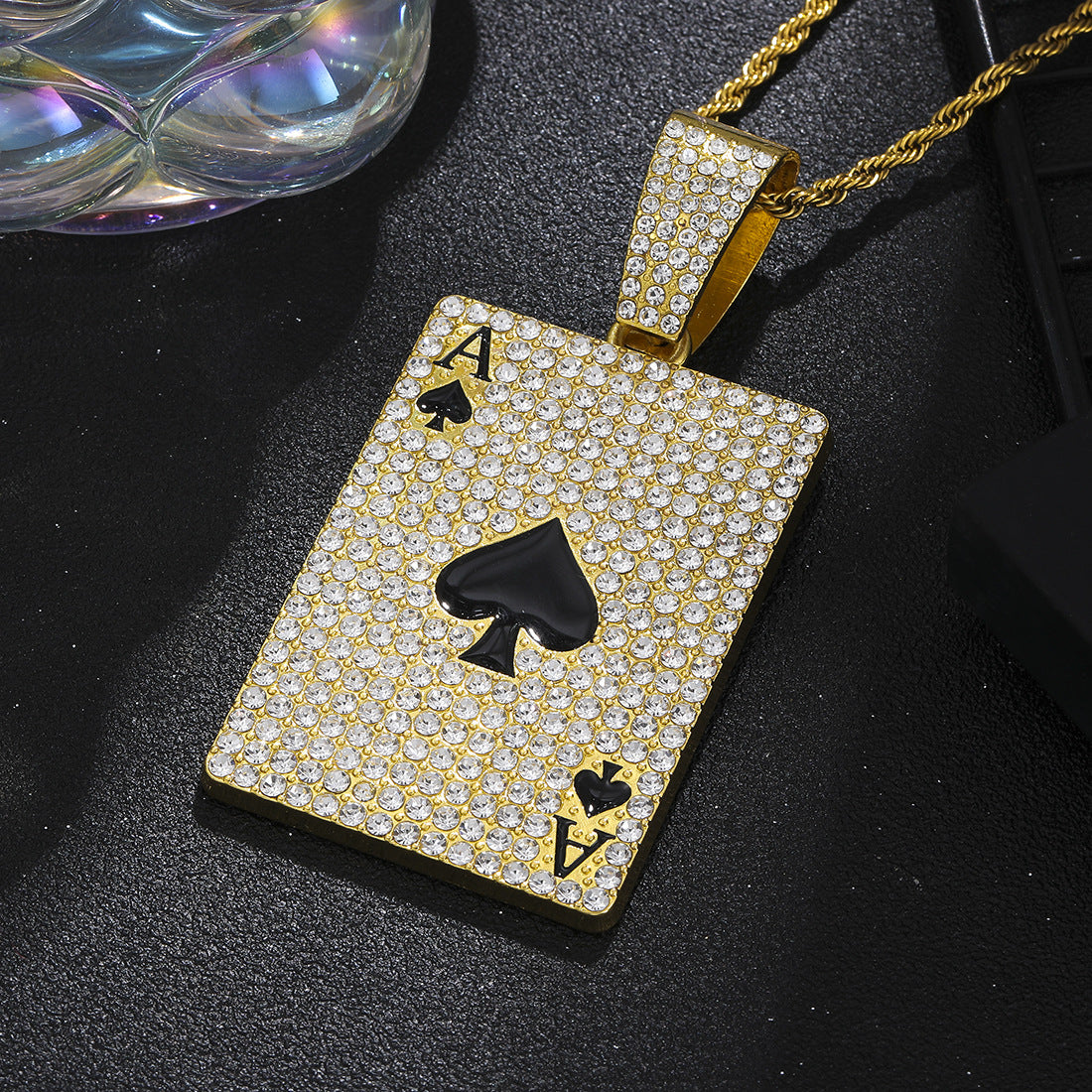 Hop Cool Diamond Playing Cards Street Rap Punk Cuban Pendants