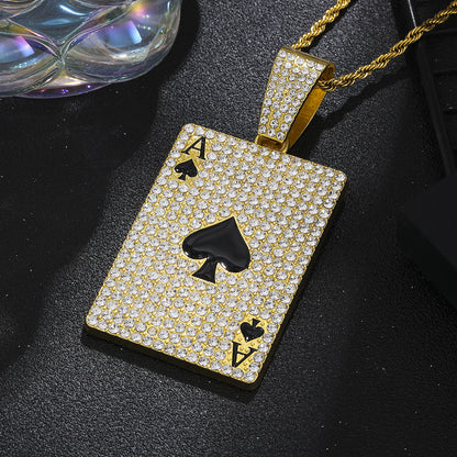 Hop Cool Diamond Playing Cards Street Rap Punk Cuban Pendants