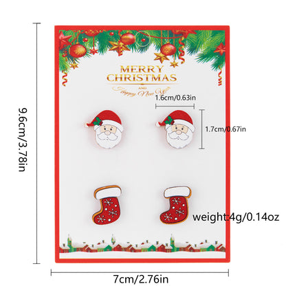 Women's Snowman Snowflake Combination Suit Wooden Cardboard Earrings