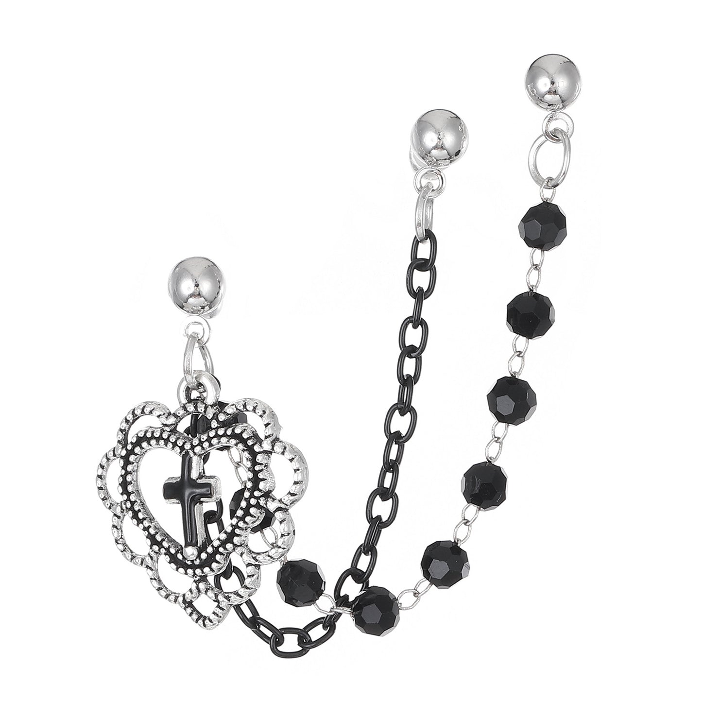 Chain Cold Style Design Alloy Ball Earrings