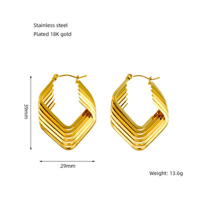 Women's Titanium Steel Retro Hollow High Sense Earrings