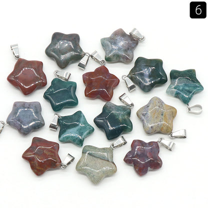 Beautiful Five-pointed Star Natural Stone Accessories Pendants