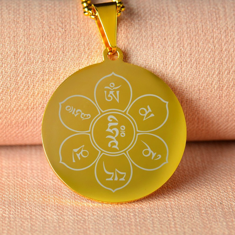 Mantra Bodhisattva Huang Cai Green Tara Pattern Can Pendants