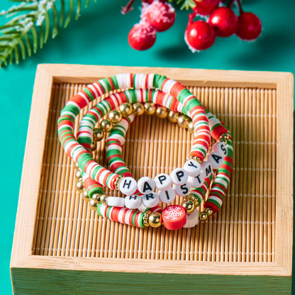 Creative Style Santa Claus Tree Polymer Bracelets
