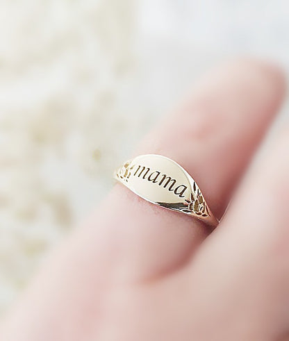 Simple Fashion Letter Flower Holiday Gift Rings