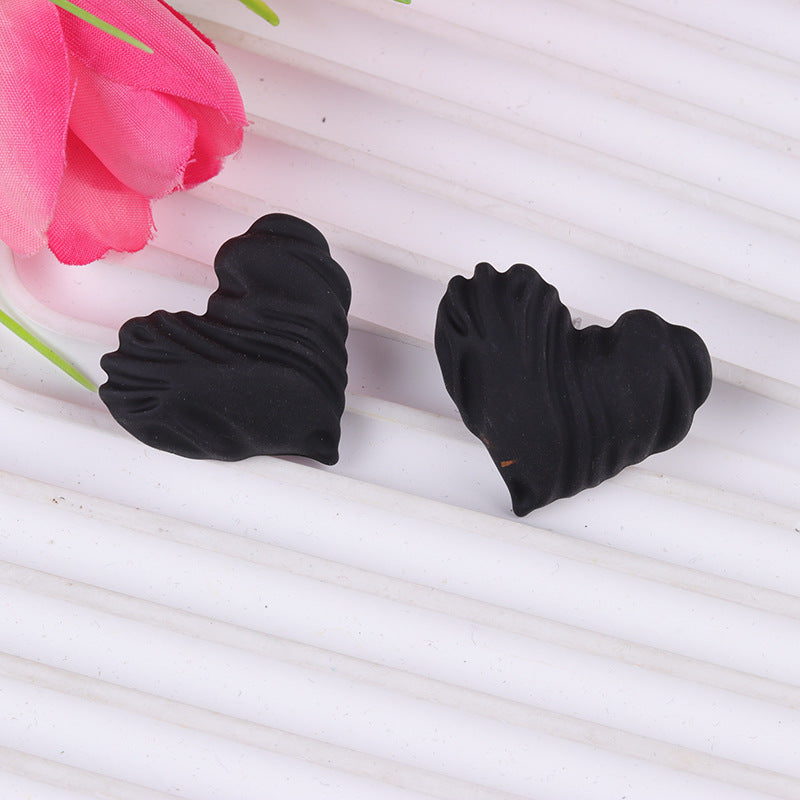 Women's Candy Color Peach Heart Acrylic Fresh Earrings