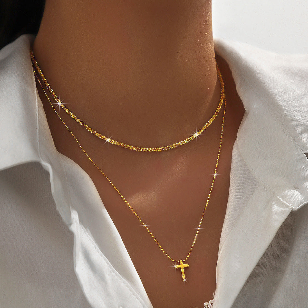 Minimalist Style Elegant High-grade Light Luxury Flash Clavicle Necklaces