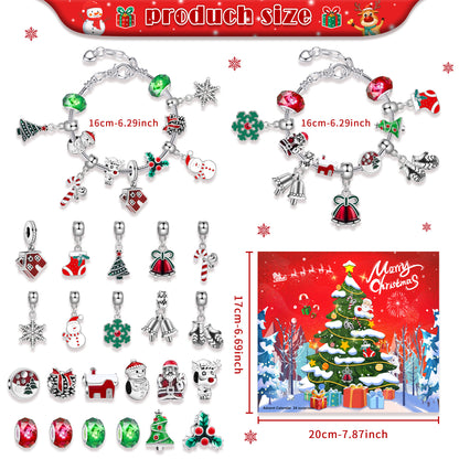 Children's Ornament Beaded Christmas Grid Snowman Blind Bracelets